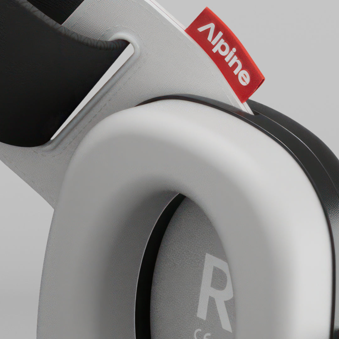 Close-up muffy baby earmuffs with focus on CE certification 