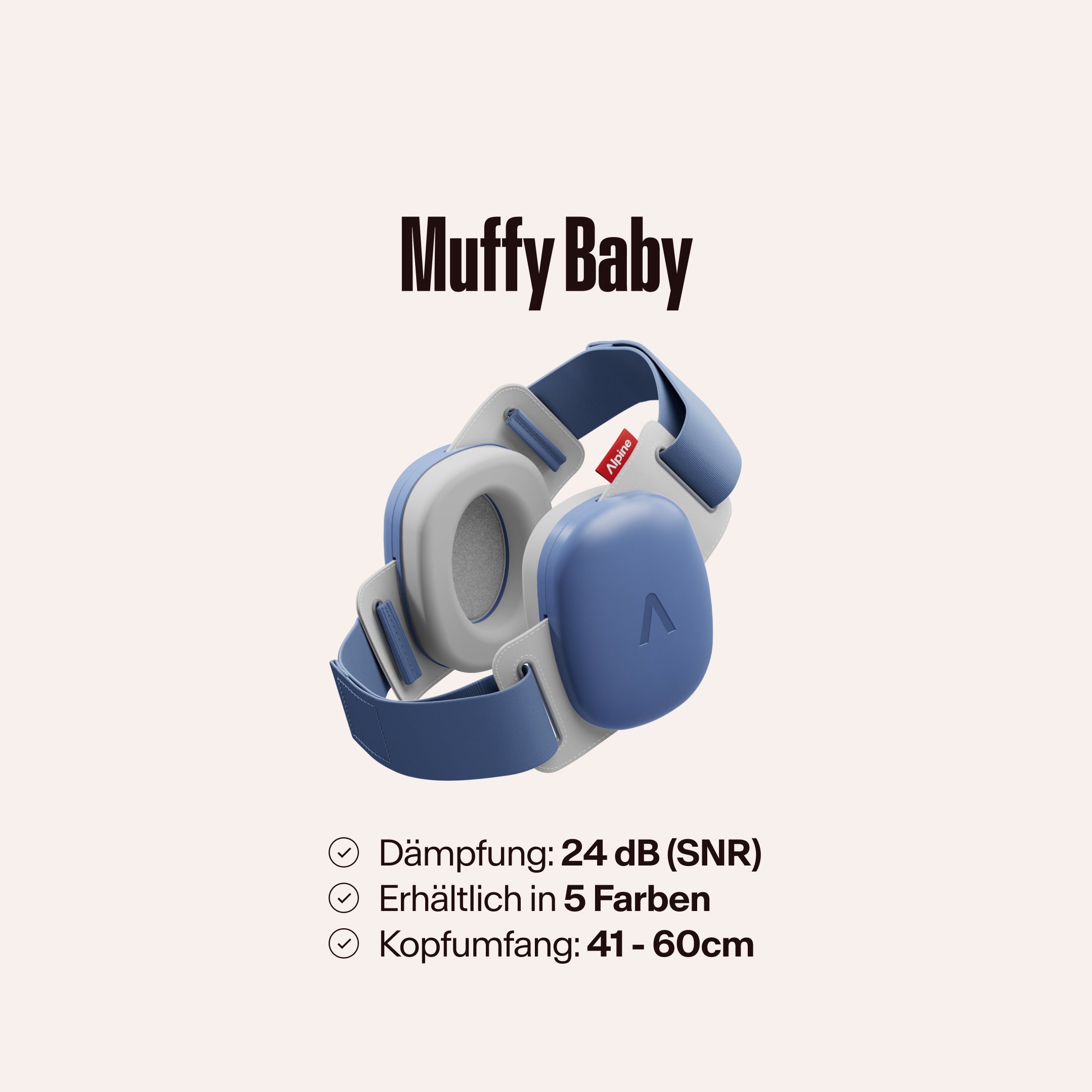 Alpine Muffy Baby Kapselgehörschutz mit dem Text &