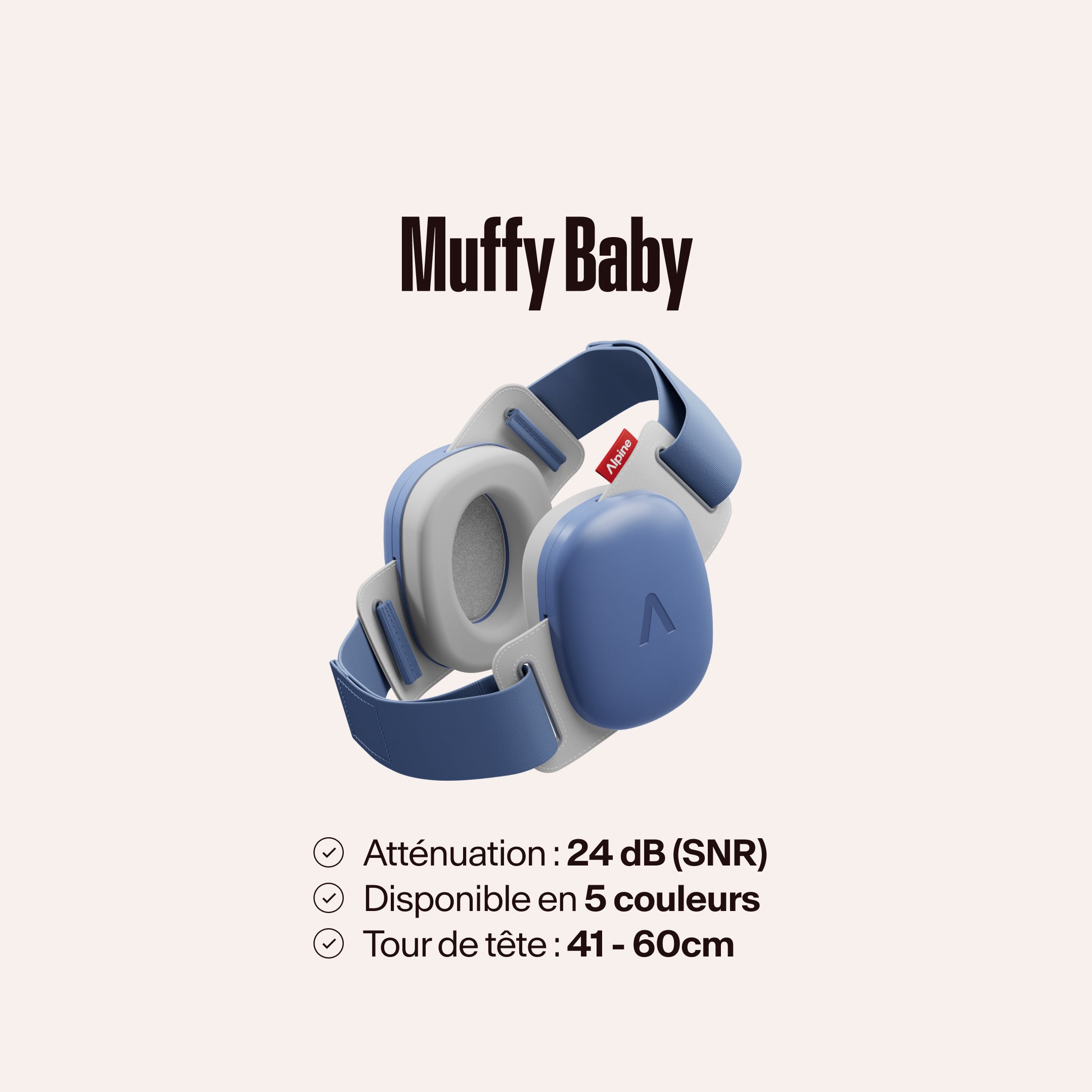 Casque antibruit Alpine Muffy Baby avec le texte &