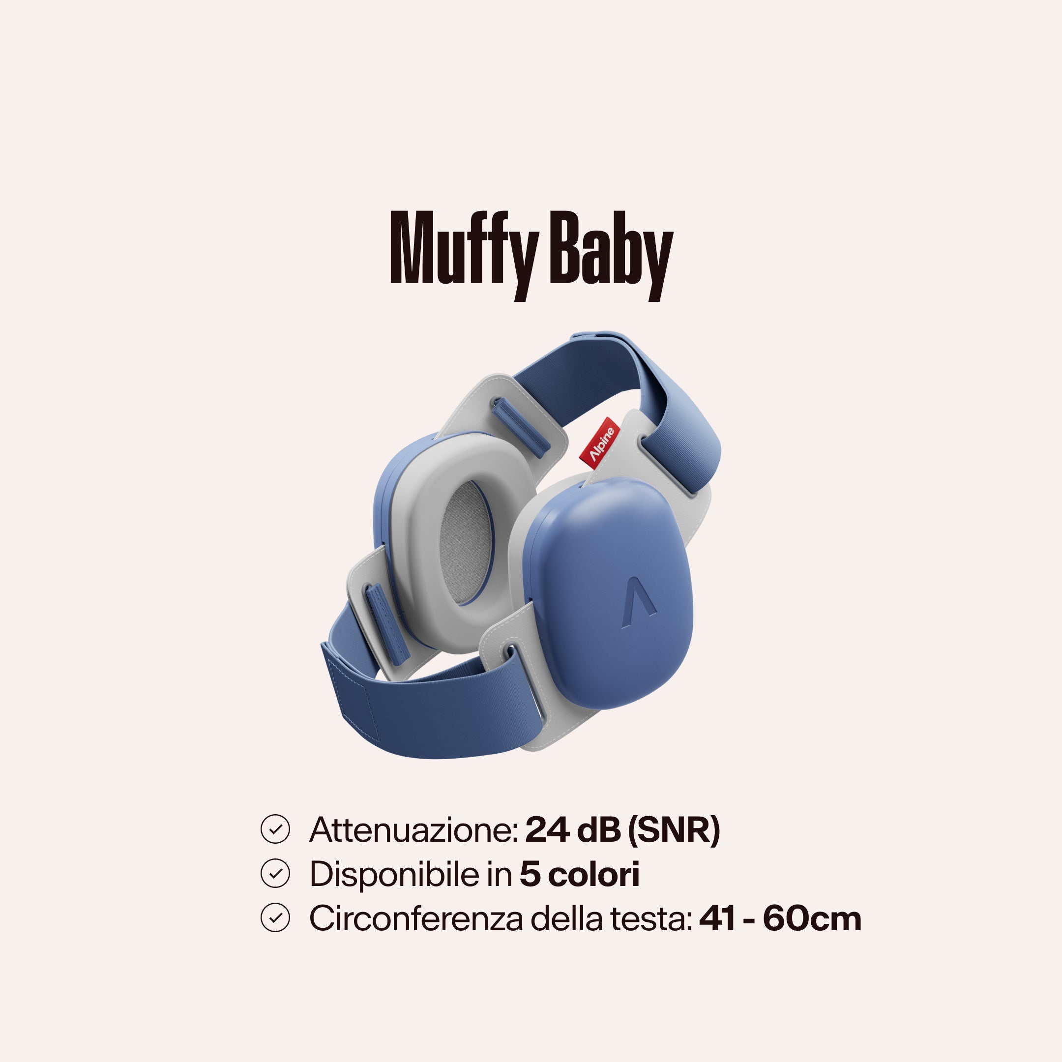 Cuffie antirumore Alpine Muffy Baby con la scritta &