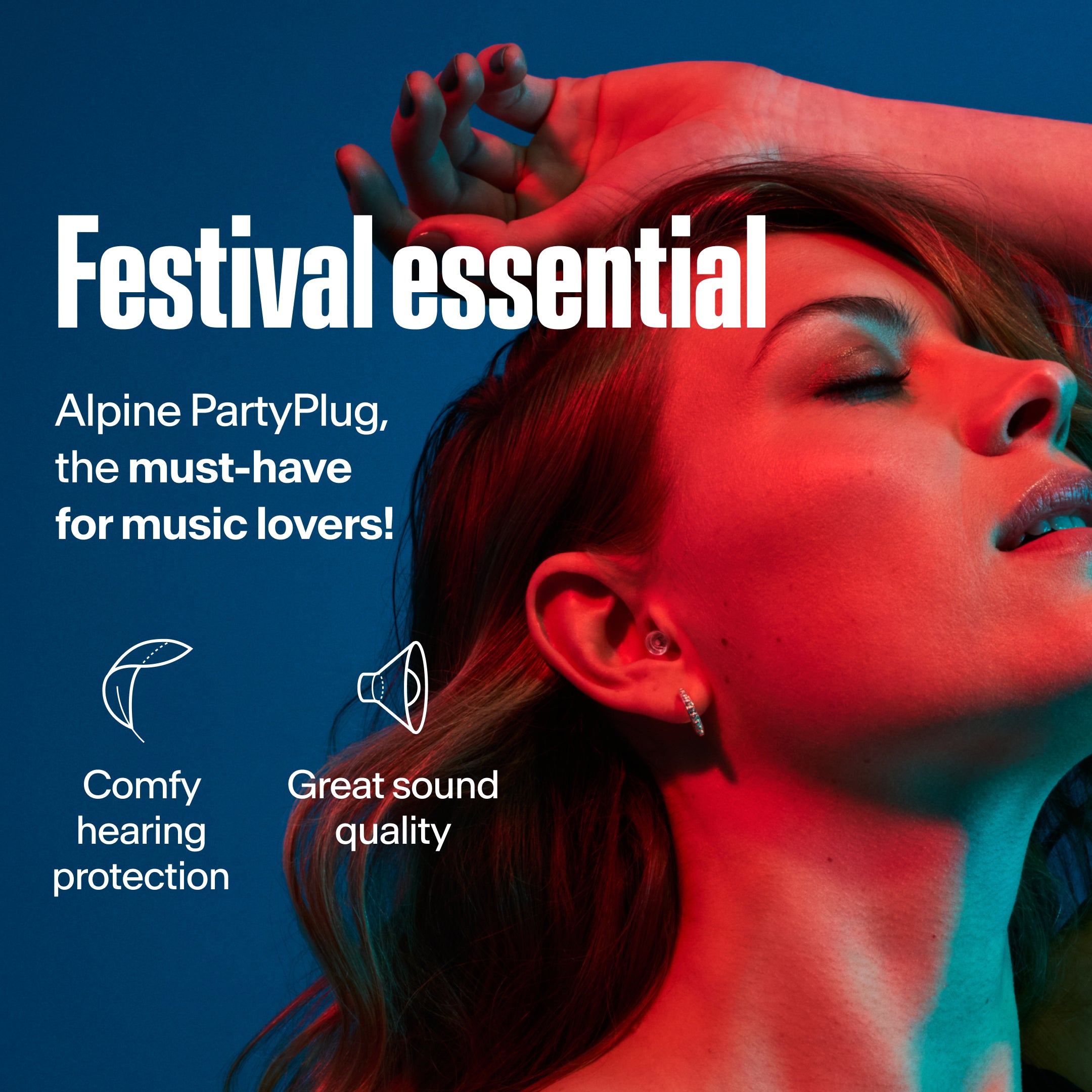 Alpine PartyPlug transparent: festival must-have earplugs for concerts, comfortable with perfect sound quality 