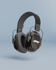 Alpine Formula 1® Earmuffs product animation, 3D render of carbon-look earmuffs with white F1 logo
